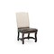 Homeroots Set of Two Cream and Dark Brown Wood Leather And Linen Dining Side Chairs 588329 - alternate 7