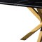 Homeroots 63" Black and Gold Marble and Metal Cross Leg Base Dining Table 602325 - alternate 7