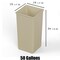 Regal Altair 50 Gallon Square Beige Plastic Trash Can, Heavy Duty Resin Construction ZR-TC-100-SQ50BG - alternate 4