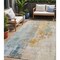 Homeroots 5' X 8' Linen Teal Blue And Copper Abstract Washable Indoor Outdoor Area Rug 605519 - alternate 1