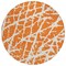 Homeroots 8' Round Orange and White Round Abstract Washable Non Skid Indoor Outdoor Area Rug 559285 - alternate 4