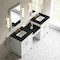 James Martin Vanities Bellshire 84" Dual Vanity Set with 24" Make-Up Counter, Bright White w/3 cm Phantome Eclos Top 660-VMC84-BW-3PHT - alternate 4