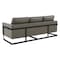 Leisuremod Lincoln Modern Leather 3-Seater Sofa with Stainless Steel Base LAB83GR-L - alternate 6