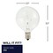 Bulbrite G16.5 Krystal Touch Krypton Bulb, Candelabra Screw Base E12, 25W, Clear, 20PK 861255 - alternate 5