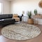 Homeroots 8' Brown And Beige Round Argyle Washable Indoor Outdoor Area Rug 615796 - alternate 6
