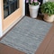 Homeroots 3' X 5' Teal Blue Aqua And Gray Striped Washable Indoor Outdoor Area Rug 587938 - alternate 1