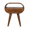 Homeroots 21" Brown Solid Wood Round One Drawer Nightstand 651729 - alternate 1