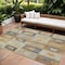 Homeroots 9' X 12' Linen Blue And Copper Geometric Washable Indoor Outdoor Area Rug 605047 - alternate 1