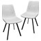 Leisuremod Markley Modern Leather Dining Chair With Metal Legs, Light Grey, 2PK MC18LGR2 - alternate 1
