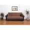 Homeroots 89" Brown Polyester Convertible Futon Sleeper Sofa And Toss Pillows With Storage 607110 - alternate 1