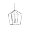 Jonathan Y Pagoda 12" 4-Light Classic Traditional Metal Cage Lantern LED Pendant, Chrome JYL7436C - alternate 1