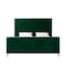 Homeroots Hunter Green Solid Wood King Upholstered Velvet Bed 544767 - alternate 3