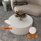 Leisuremod Milena 41 in Round Fluted Fiberstone Coffee Table, 250 lb Capacity, Fully Assembled MCT41W - alternate 7