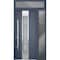 Vdomdoors Steel Door Deux 0757 Gray Graphite Sidelight and Transom Window Stainless Inserts Single Modern Pai DEUX0757EXD-GRE-W36+14 x H80+16-Right-hand Inswing - alternate 3