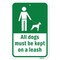 Signmission All Dogs Must Be Kept On A Leash, Heavy-Gauge Aluminum, 18" x 24", A-1824-25309 A-1824-25309 - alternate 2