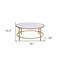 Homeroots 36" White And Gold Faux Marble And Metal Round Coffee Table 493310 - alternate 3