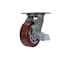 Vestil Polyurethane Swivel With Brake Caster 5 In. Diameter x 2 In. Width 600 lb Maroon/Gray CST-VE-5X2PUP-SWB - alternate 1