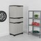 Homeroots 23in Black and Gray Plastic Accent Cabinet With Four Doors And One Drawer 668933 - alternate 3
