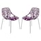 Leisuremod Modern Asbury Dining Chair with Chromed Legs, Purple, 2PK AC16PR2 - alternate 1