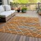 Homeroots 3' X 5' Terra Cotta Beige And Ivory Striped Washable Indoor Outdoor Area Rug 599382 - alternate 7