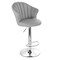 Elama 2 Piece Shell Back Faux Leather Adjustable Bar Stool in Dark Gray with Chrome Base ELM-799-21-DGRY - alternate 2