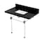 Kingston Brass 36" Black Granite Console Sink with Acrylic Legs, 8-Inch, 3-Hole, Black Granite/Polished Chrome KVPK3630KASQ1 - alternate 1