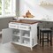 Crosley Bartlett Wood Top Kitchen Island W/Uph Square Stools KF30093WH-BK - alternate 6