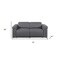 Homeroots 73in Dark Gray and Black Italian Leather Power Reclining Loveseat 720487 - alternate 4