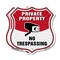 Signmission Private Property Shield Sign No Trespass, 12 inch X 12 inch, Plastic Sign, 2PK SHI-P-2PACK-12-448 - alternate 1