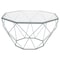 Leisuremod Malibu Large Modern Octagon Glass Top Coffee Table with Geometric Base, Grey MD31GR - alternate 1