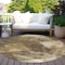 Homeroots 8' Brown And Beige Round Geometric Washable Indoor Outdoor Area Rug 602829 - alternate 4