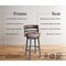 Armen Living Titana 26" Barstool in Mineral finish with Bandero Tobacco upholstery 721535746866 - alternate 6