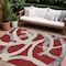 Homeroots 10' X 14' Red Beige And Gray Abstract Washable Indoor Outdoor Area Rug 599165 - alternate 1