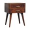 Homeroots 23" Brown Solid Wood Two Drawer Nightstand 651564 - alternate 7