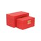 Homeroots Set of Two Red Solid Wood And Fabric Box With Lid, 2PK 489389 - alternate 4