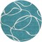 Homeroots 8' Teal Blue And Ivory Round Abstract Washable Indoor Outdoor Area Rug 597525 - alternate 4