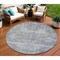 Homeroots 8' Taupe Blue And Green Round Abstract Washable Indoor Outdoor Area Rug 604272 - alternate 1