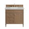 James Martin Vanities Brittany 36" Single Vanity, Pecan w/ 3 CM Lime Delight Silestone Top 655-V36-PCN-3LDL - alternate 1