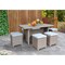 International Concepts Outdoor 5 Piece Wicker Patio Furniture Set with a Table and 4 Stools ODT-455 - alternate 4