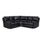 Homeroots Black Polyester Blend Reclining U Shaped Three Piece Corner Sectional 366242 - alternate 1