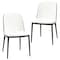 Leisuremod Tule Dining Side Chair with Leather Seat and Steel Frame, Black/White, 2PK TCBL18W2 - alternate 1