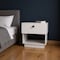 Homeroots 20" White Wood One Drawer Nightstand 543688 - alternate 5