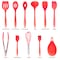 Megachef Red Silicone Cooking Utensils, Set of 12 MGSP-811 - alternate 3