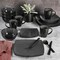 Gibson Home Soho Lounge 16 Piece Square Stoneware Dinnerware Set in Grey 91531.16 - alternate 4