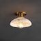 Jonathan Y Amara 10" 1-Light Mid-Century Classic Alabaster/Iron LED Semi Flush Mount, White/Brass Gold JYL1207A - alternate 5