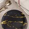 Smarty Had A Party 10.25" Black with Gold Marble Stroke Round Disposable Plastic Dinner Plates (120 Plates), 120PK 900BG-CASE - alternate 6