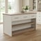 Homeroots White And Brown Two Tone Wooden Kitchen Island With 3 Drawers 380616 - alternate 3