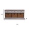 Homeroots 47in White and Natural Solid Wood Basket Storage Accent Cabinet With Three Drawers 654279 - alternate 7