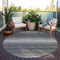 Homeroots 8' Gray And Charcoal Round Abstract Washable Indoor Outdoor Area Rug 599966 - alternate 4