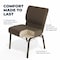 Flash Furniture Hercules Church Chair, Brown Back, 21-1/4 in W 25" L 33" H, Fabric Seat FD-CH0221-4-GV-S0819-BAS-GG - alternate 4